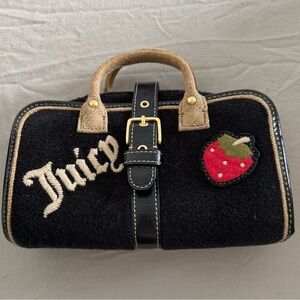 Juicy Couture Black and Tan Makeup bag with Strawberry Patch